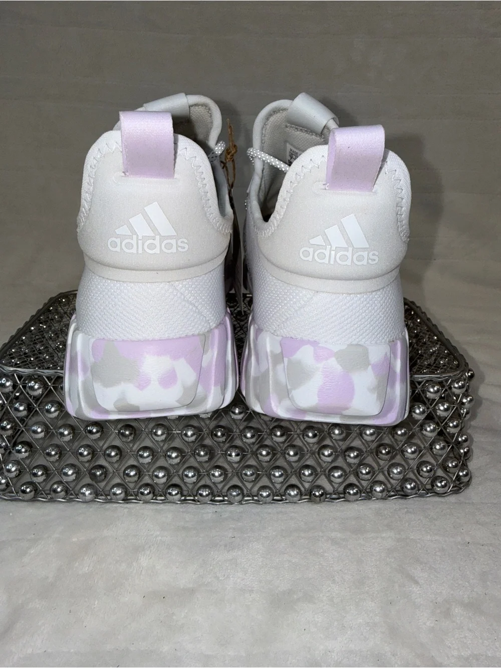 Adidas Kaptir Flow K White Purple Sz Youth 7  JR0430 NWT
